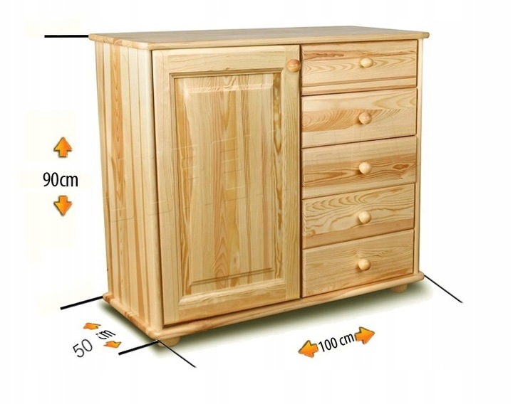 Komoda sosnowa 100 cm - obrazek 8